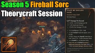 Diablo 4 | Season 5 Fireball Sorc | Theorycraft Session