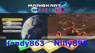 Mario Kart 8 Deluxe - Online Races Split Screen - Handy863 VS Nilly896 (Ft. AaronMKWFan)