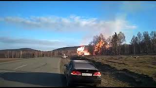 Взрыв газа в Башкортостане. ⚡️В Белорецком районе возле деревни Серменево  взорвался газопровод.