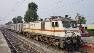 Happy 54th Birthday Kolkata Rajdhani || Triple Tone Honking HWH Rajdhani Speeds Past Khana at 130..