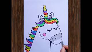 تعليم الرسم والتلوين للأطفال 🎨 كيف ترسم يونيكورن سهل How to draw a unicorn