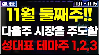 [11월둘째주] 다음 주 매수해야 할 테마주 3가지 매수추천!! 급등주 주식추천 추천주 주가전망 11월 11일~11월15일 급등 예상종목 성대표