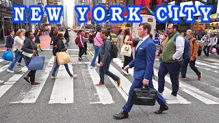 People watching and walking around Midtown Manhattan, NYC