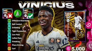 comment entraîner Vinicius Junior 101 notes maximale🔥🤩dans efootball 2025