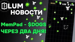 BLUM MEMPAD - ЧЕРЕЗ ДВА ДНЯ БУДЕМ ЛОВИТЬ $DOGS / НОВОСТИ BLUM