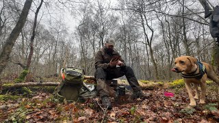 Hiking into the woods with my dog and trying a new British military ration