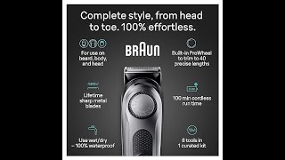 Braun All in One Style Kit Series 7 7410, 8 in 1 Trimmer for Men