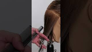 Pleated Lob Haircut - Long Bob Hairstyle Tutorial using Scissors #shorts #short