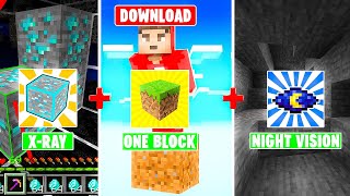 Ultimate Minecraft PE 1.21+ Trio Pack: X-Ray + Night Vision + One Block Mod | 100% Working!