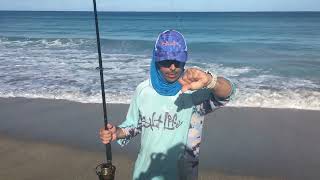 Pesca de Pompano en la playa #reportedepesca