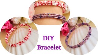 DIY Bracelet with Memory Wire, Superduo Beads, and Seed Beads