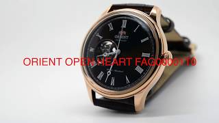 ORIENT OPEN HEART AUTOMATIC FAG00001T0 BROWN DIAL BROWN LEATHER BAND MEN'S WATCH