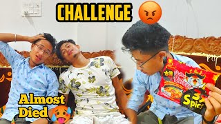 Challenge Padgya Mehenga😭//World spiciest noodles // Ramen 3x Spicy noodles @RobertJamesVlog