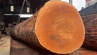 Extreme Wood Processing Technology - Cutting Super Large Wood Millions of Dollars