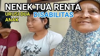 NENEK tua renta Asuh dua Anaknya penyandang DISABILITAS. Warga Desa Brajaluhur, kec.Brajaselebah