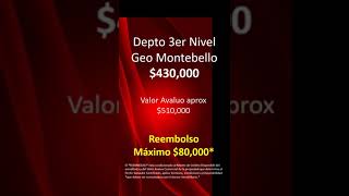 Depto 3er Nivel Geo Montebello $430,000 Valor Avaluo aprox $510,000