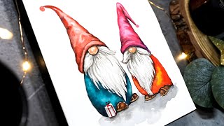 Painting Gnomes with WATERCOLOR Magic!