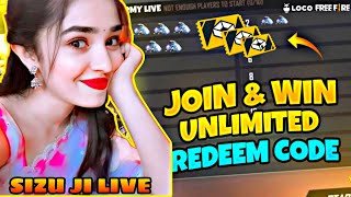 FREE FIRE LIVE GIVEAWAY TEAM CODE || FF LIVE REDEEM CODE GIVEAWAY || FFLIVE #freefirelive #fflive