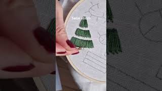 Christmas tree hand embroidery🎄 #embroidery #handembroidery #handmade #art #stitch #christmas #craft