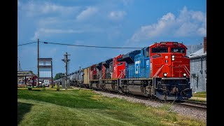 CN 8952 Takes a U704 East Through Lena Il on the CN Dubuque Sub on 8/29/23