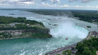 Beautiful scenic views of Niagara Falls from Skylon Tower