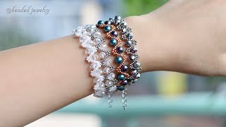 DIY simple wavy bracelet. How to make beaded jewelry