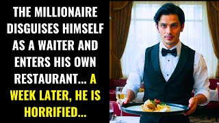 THE MILLIONAIRE DISGUISES HIMSELF AS A WAITER AND ENTERS HIS OWN RESTAURANT... A WEEK LATER, HE...