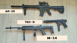 Анонс новых моделей игрушечного оружия AR-15, TEC-9, M14. Демонстрация новинок