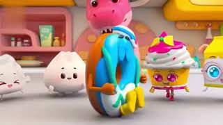 Dino Is Coming! | Donut, Burger, Cupcake | Yummy Foods Animation | Kids Cartoon | Cartoon4Kidz