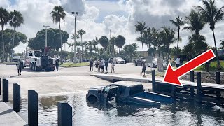 Big MISTAKE | TRUCK UNDERWATER at Blackpoint Marina BOAT RAMP | Chit Show