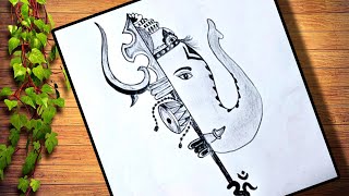 How to draw Ganesh and Trishul | Easy Drawing Step by Step | Pencil Drawing | Drawing Tutorial Video