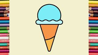 Ice Cream | How to Draw Ice Cream | Ice Cream Drawing | Draw and Color Ice Cream | Draw Ice Cream