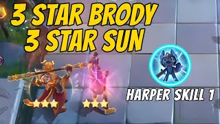 3 STAR BRODY AND 3 STAR SUN USING HARPER SKILL 1 | MLBB MAGIC CHESS