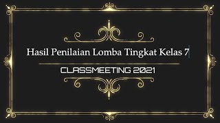 PENGUMUMAN HASIL CLASSMEETING 2021 TINGKAT KELAS 7