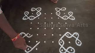 6 x 6 dots traditional sikku kolam | simple beautiful kambi kolam | SathyaSelva Arts