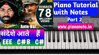 Sandese Aate Hain Piano Tutorial With Notes | Border | Julius Murmu Keyboard | संदेशे आते हैं Part 2