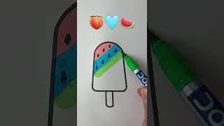 Satisfying 🍑💙🍉#viral #trending #youtubeshorts #coloring #creative