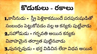 కొడుకులు - రకాలు / thalapatra  facts /dharmasamdehalu / lifequotes /motivational