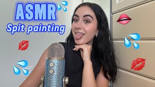 ASMR EN ESPAÑOL // DRAWING YOUR FACE (spit painting & mouth sounds)💦🦋🩵👄💋 #asmr