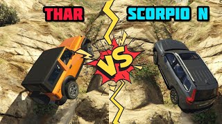 GTA 5 : Scorpio N Vs Mahindra Thar Drag Race Challenge