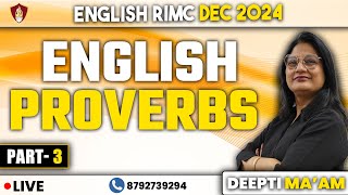 Proverbs | RIMC Dec 2024 | RIMC English Online Class | RIMC Online Coaching