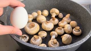 Tasty mushroom and egg recipe! Easy breakfast for every day!😍