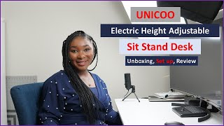 Electric Height Adjustable (Budget Friendly) Sit Stand desk- Unboxing, setup, review(UNICOO )