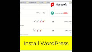 Install WordPress Under 1 mint #nanosoft #shorts