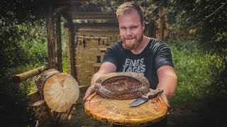 Holzteller aus Baumstamm selber machen