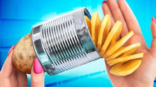 How To Make A Spiral Potato Cutter / Amazing Kitchen Hacks