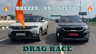 MARUTI BREZAA VS KIA SELTOS : DRAG RACE