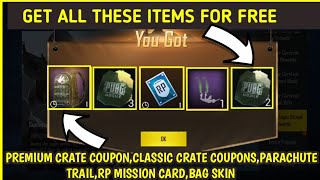 Get free backpack skin,premium scrap coupons, classic scrap coupons,parachute trail ,rp mission card