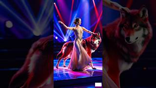 A woman performs a fusion with Wolf on AGT #americangottalent #magic #ai