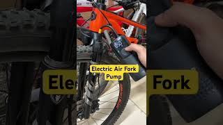 Using Electric Pump On Air Fork Full Suspension MTB Bike #shortsvideo #downhillmtb #electric